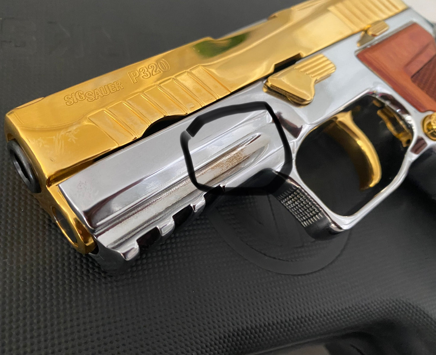 SIG P320 AXG 9MM 2 TONE GOLD PLATED HIGH POLISHED