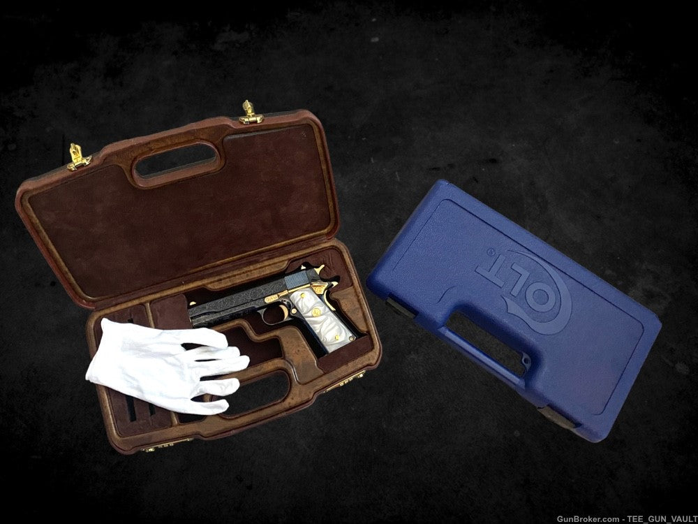 CUSTOM COLT 1911 GOVERNMENT ROYAL BLUE FINISH WITH 24k GOLD ACCENTS NIB!