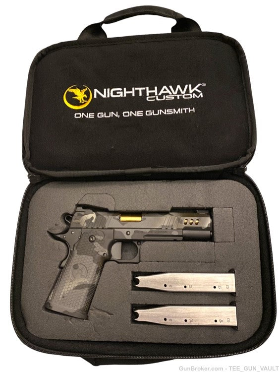 NIGHTHAWK CUSTOM PRESIDENT 9MM DOUBLE STACK CAMO/GOLD TIN BARREL NIB!