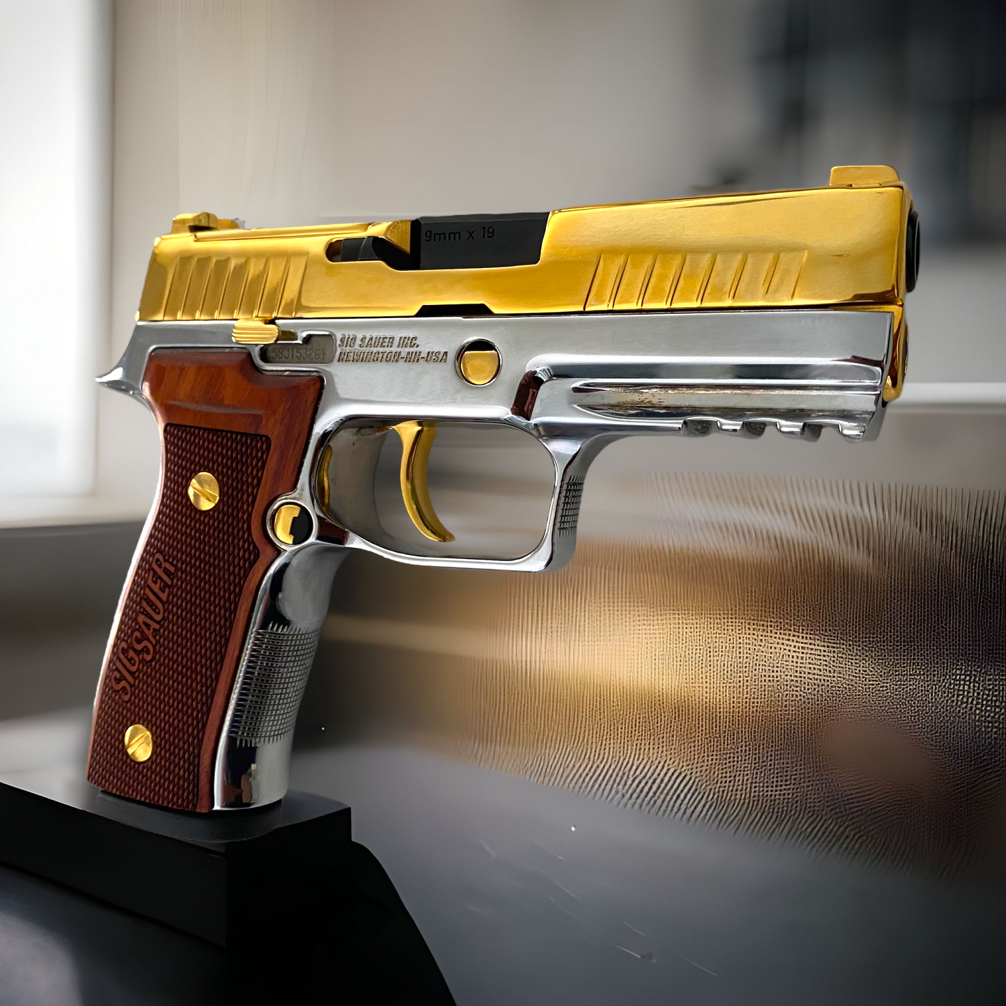 SIG P320 AXG 9MM 2 TONE GOLD PLATED HIGH POLISHED