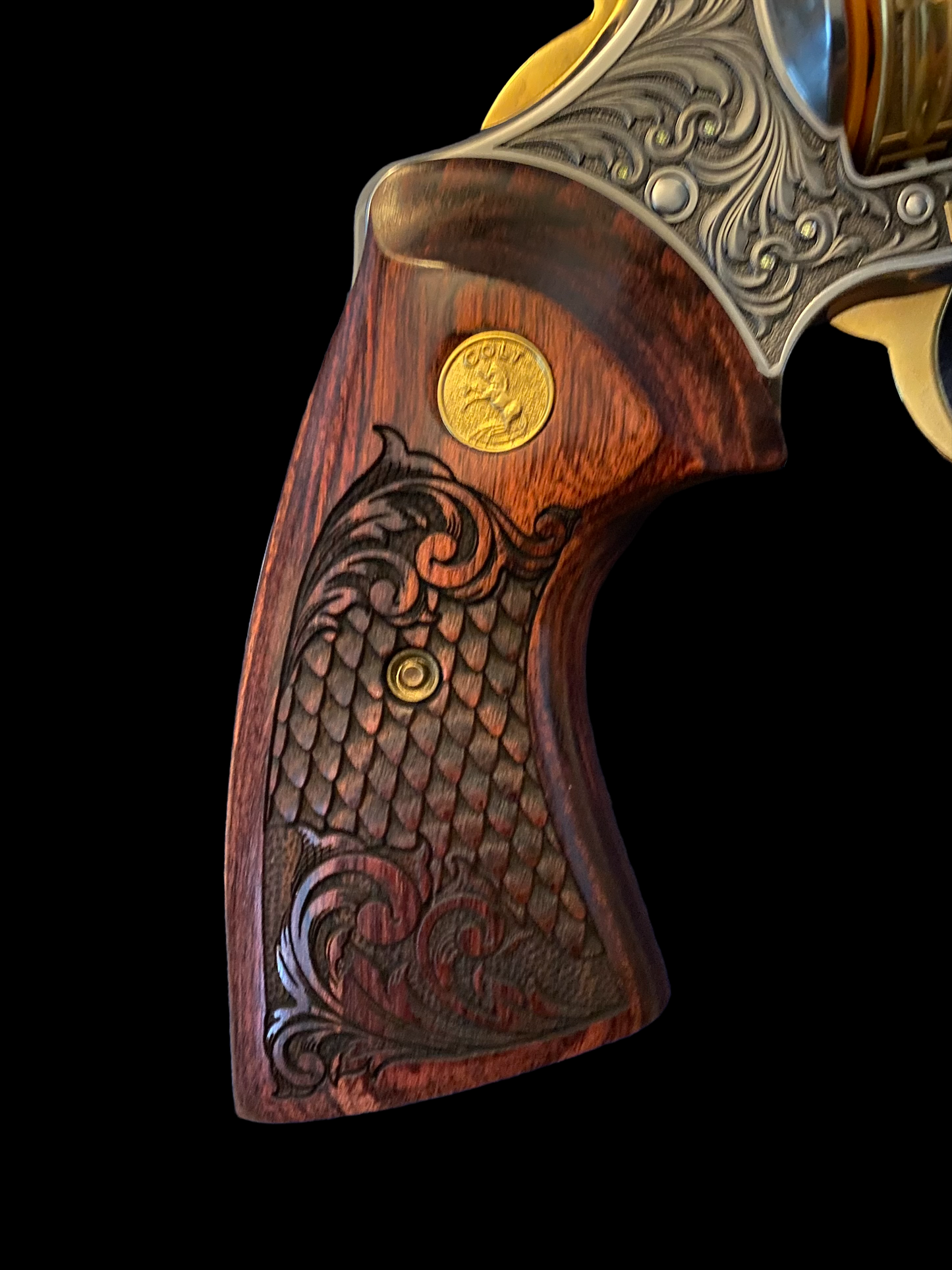 COLT PYTHON 6 INCH ENGRAVED AND 24K GOLD PLATED WITH DIAMONDS