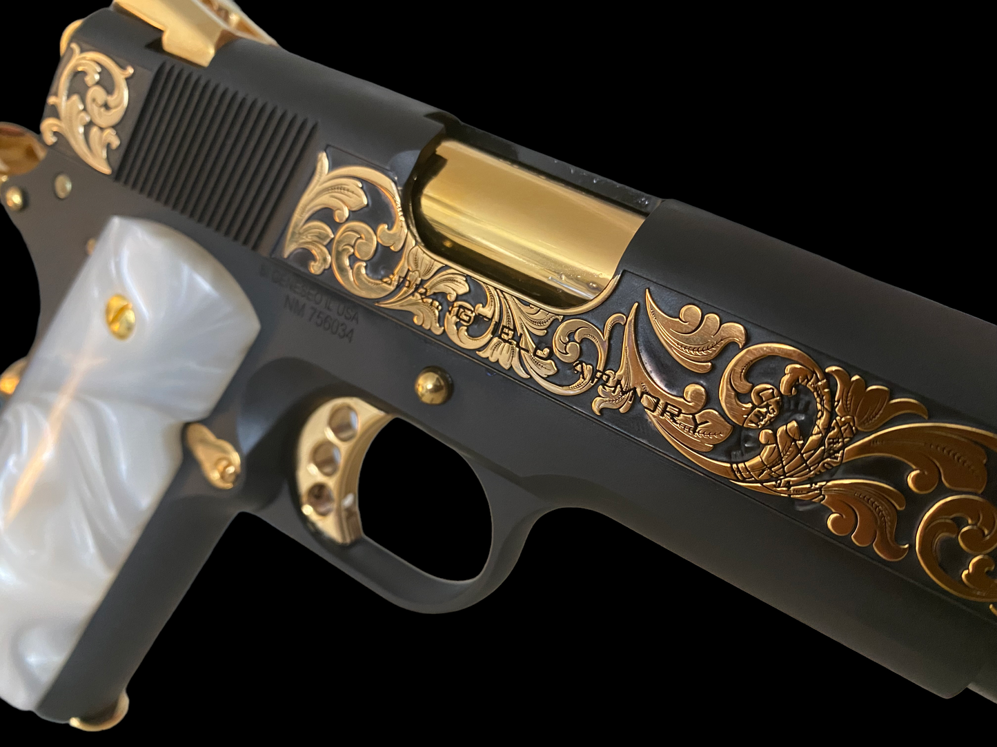 SPRINGFIELD GARRISON 1911 ENGRAVED 9MM WITH 24K GOLD ACCENTS