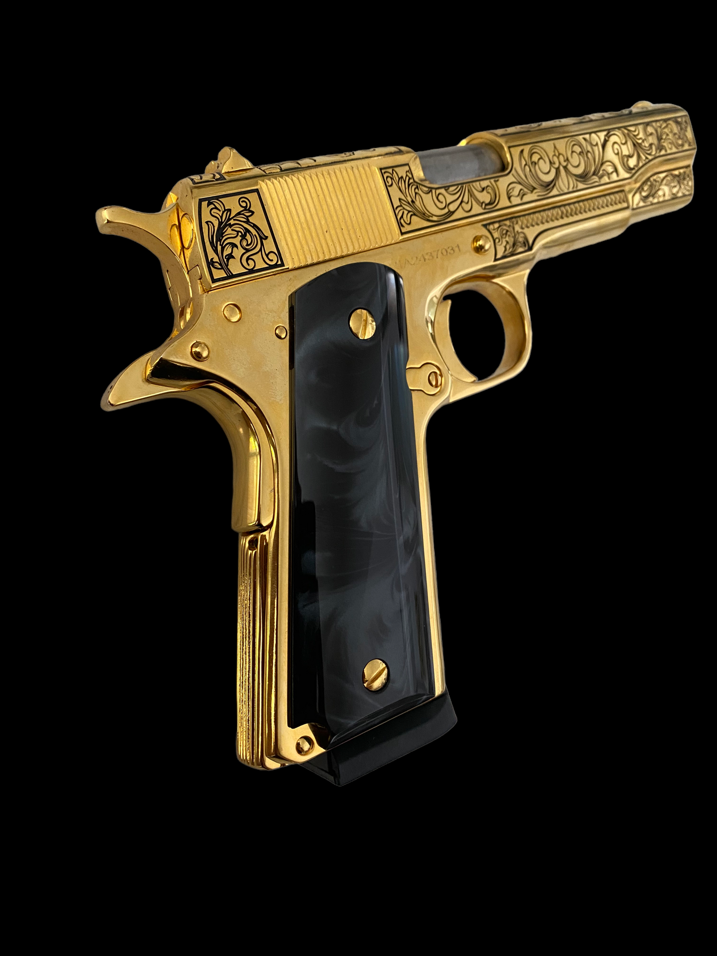 ROCK ISLAND 1911 24K GOLD PLATED SCROLL ENGRAVED 45ACP