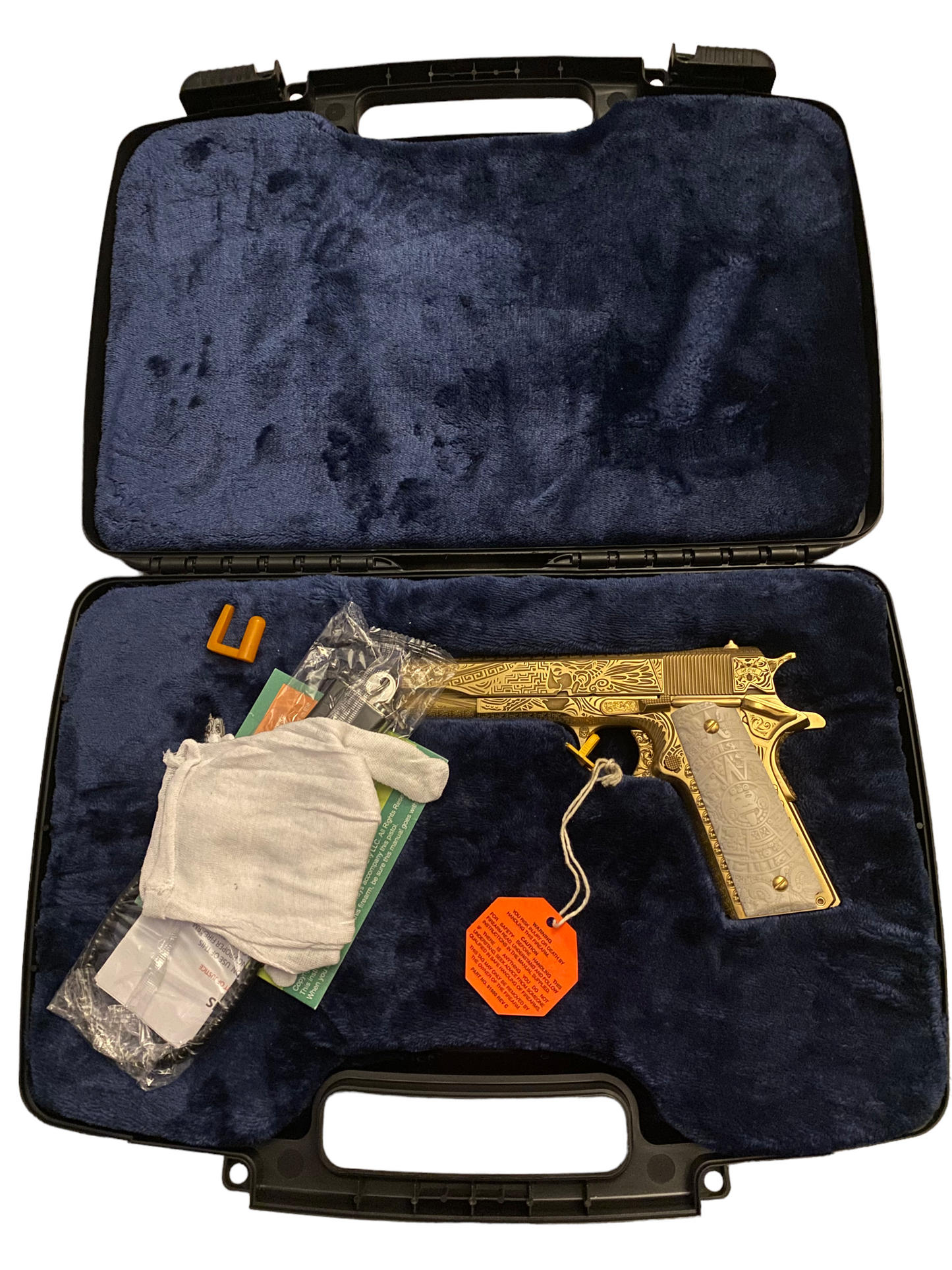 COLT CUSTOM SHOP 1911 GOVERNMENT SERIES 70 FULLY AZTEC ENGRAVING IN GOLD NITRIDE 45acp