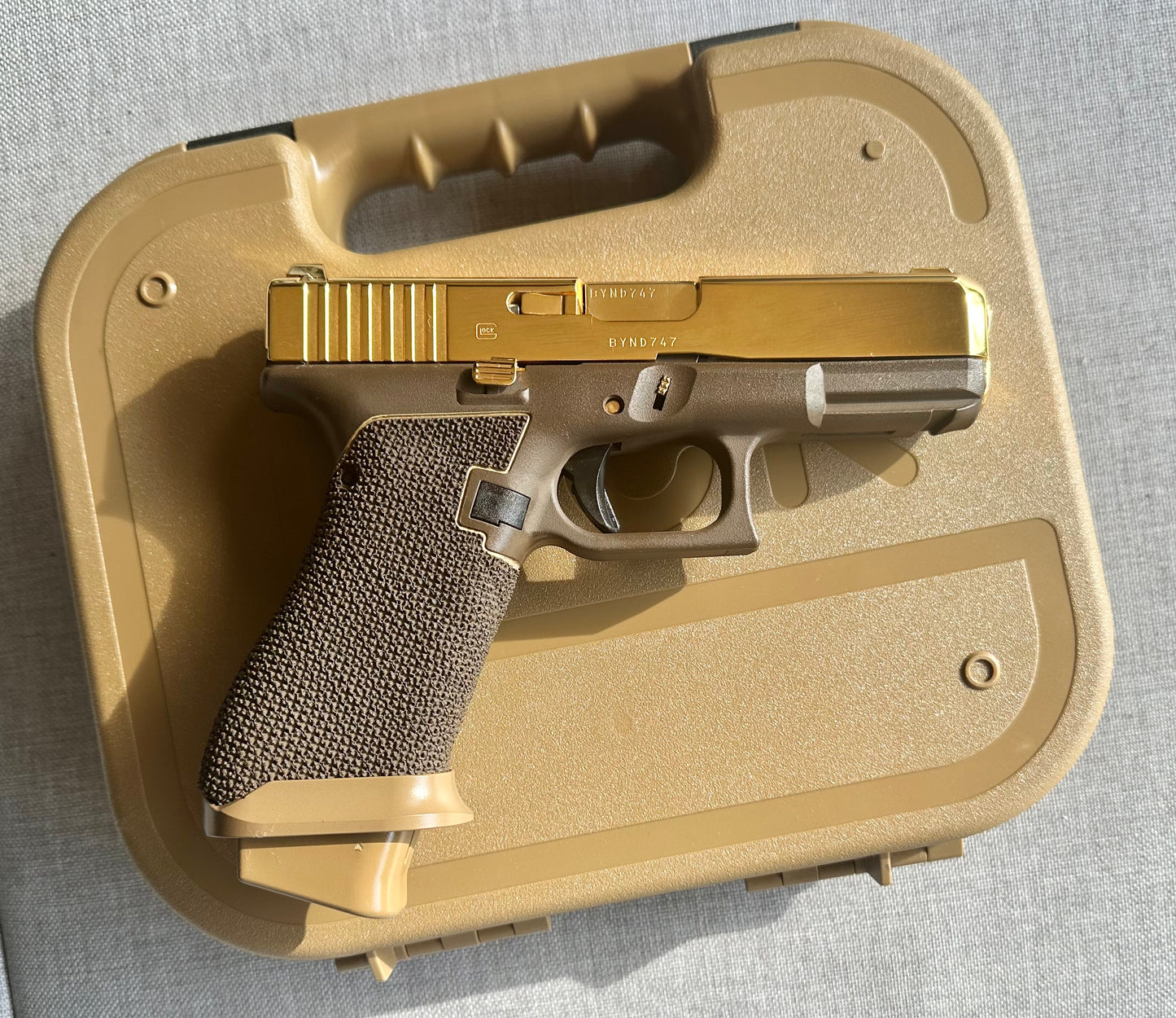 GLOCK 19X HIGH POLISHED AND 24K GOLD PLATED