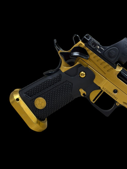 AKAI CUSTOM “DRAGON” PORTED LIMITED EDITION 1 OF 10 GOLD PVD FINISH WITH TRIJICON SRO 9MM