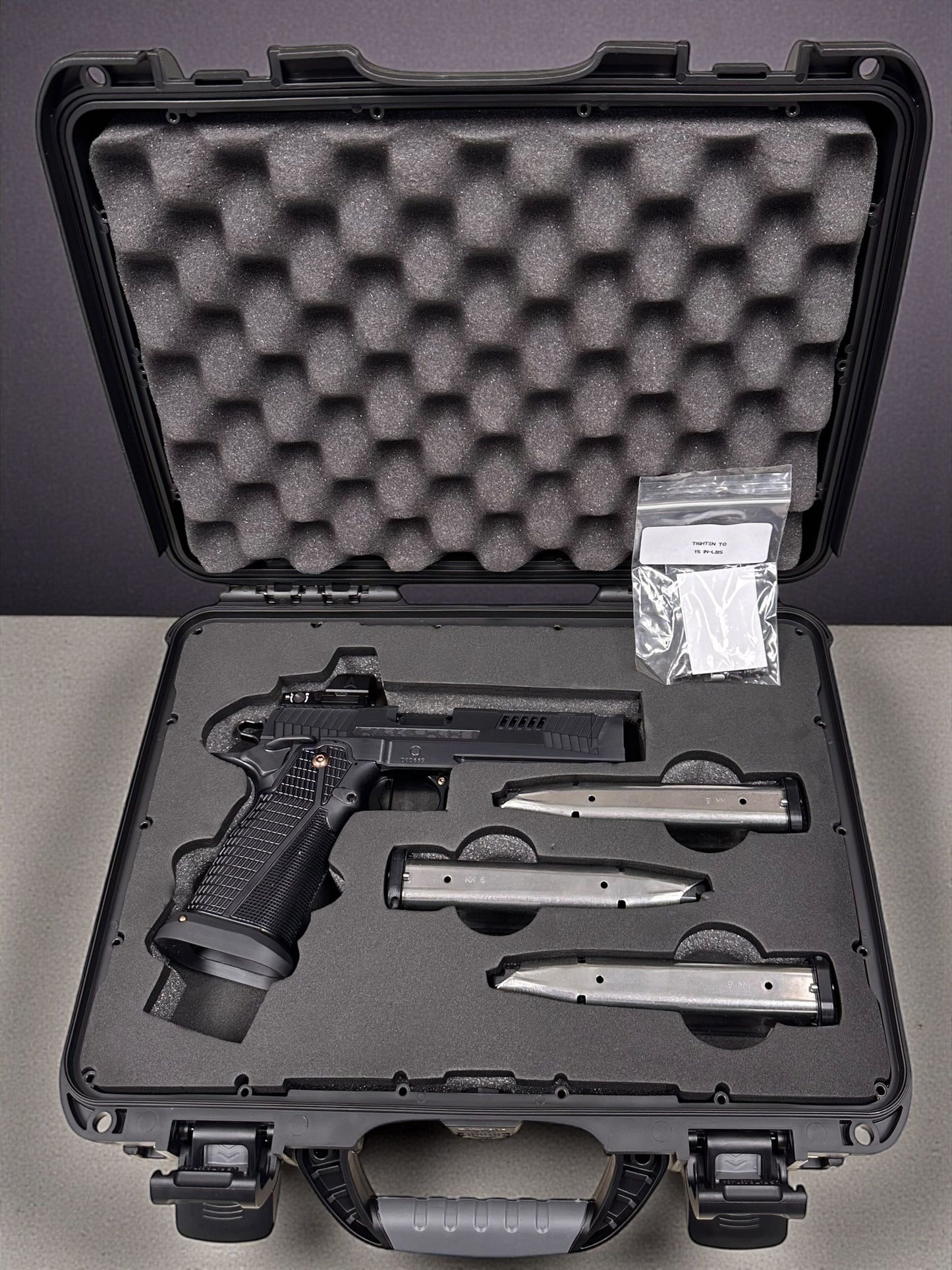 DARK FORGE REAPER PORTED + COMP 5” 9MM DOUBLE STACK ALUMINUM GRIPS (OPTIC NOT INCLUDED)