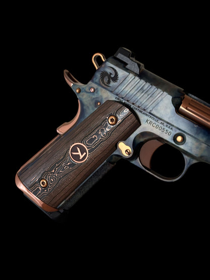 KINGS RIVER CUSTOM FCC 1911 COMMANDER FULL CASE HARDENED 9MM WITH IVORY GRIPS MASTERPIECE