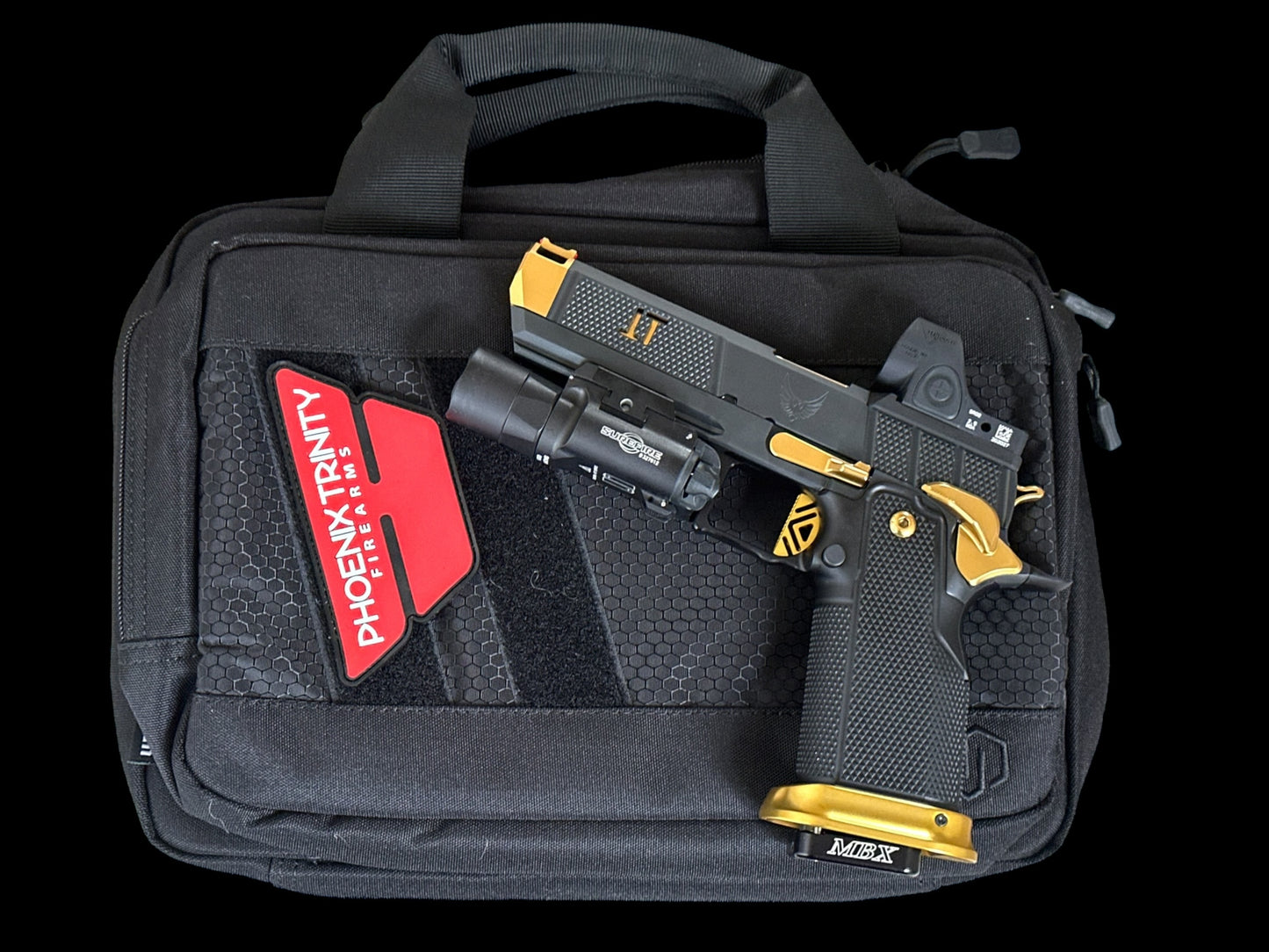 PHOENIX TRINITY DESERT PRO BLACK EDITION LIMITED TO 15 BLACK/GOLD DLC FINISH 9MM (optic & light) not included