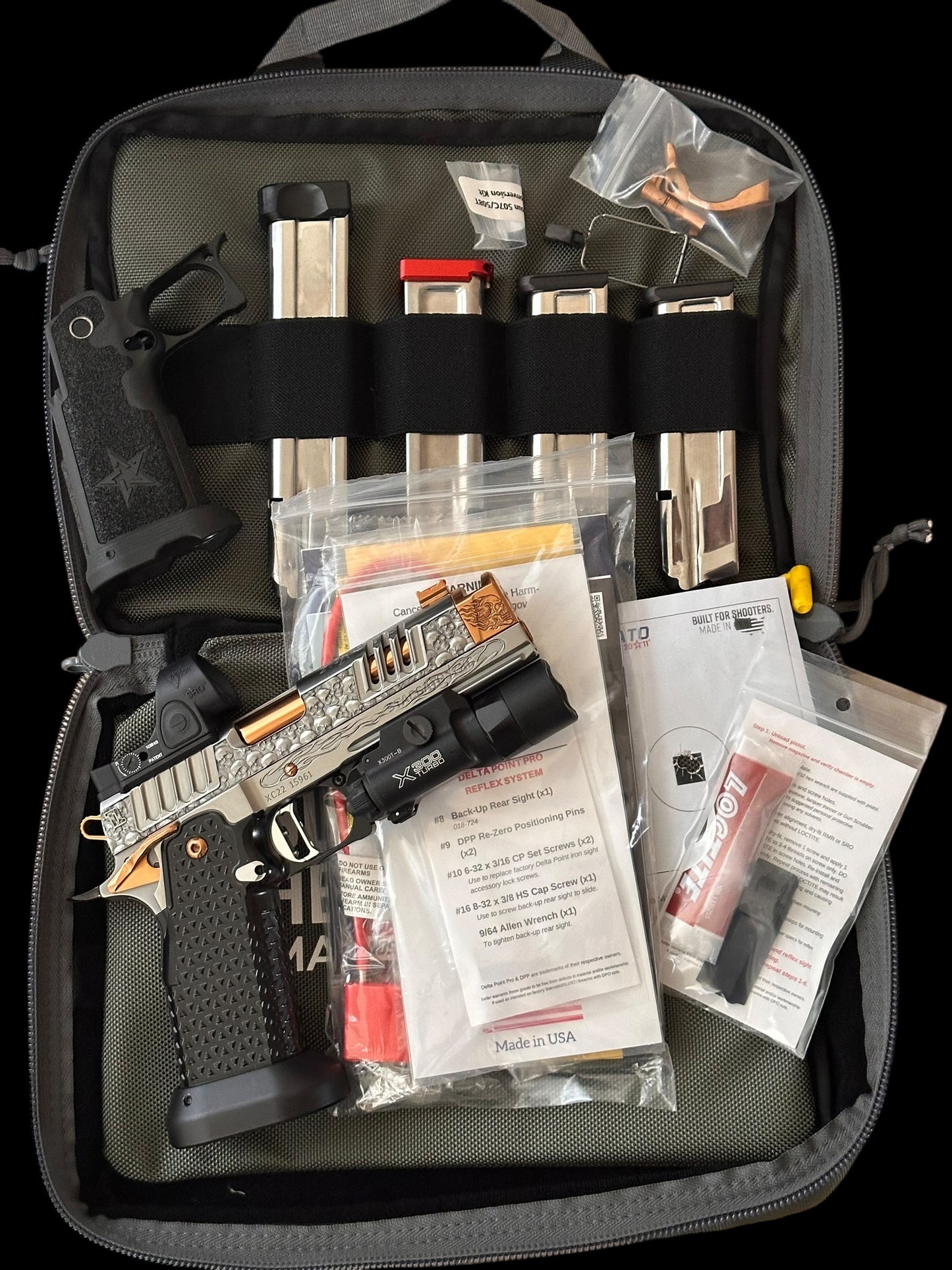 STACCATO CUSTOM XC “VITA FINITA” 3D ENGRAVED IN POLISHED PVD SILVER/COPPER FINISH.