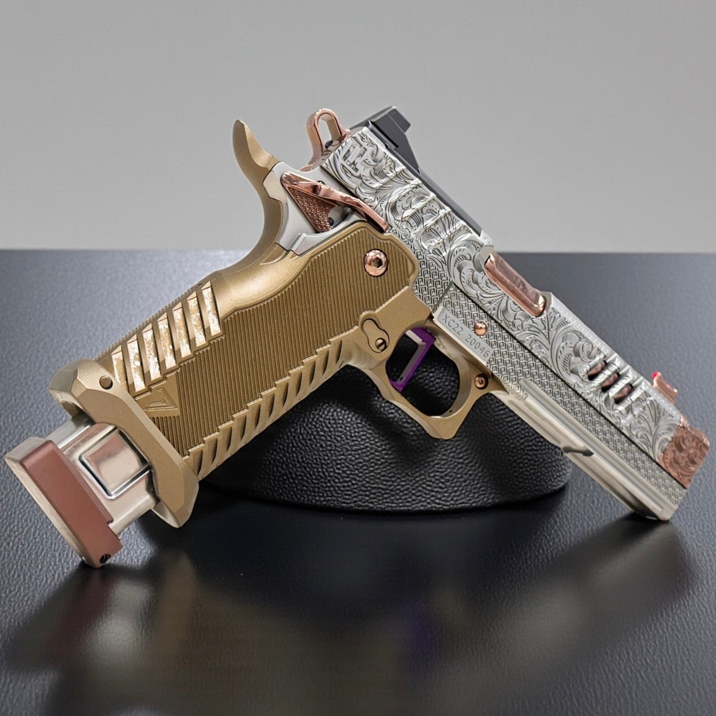 STACCATO CUSTOM XC SCROLL ENGRAVED WITH T7 ALUMINUM BRONZE GRIPS AND INFINITY TRIGGER
