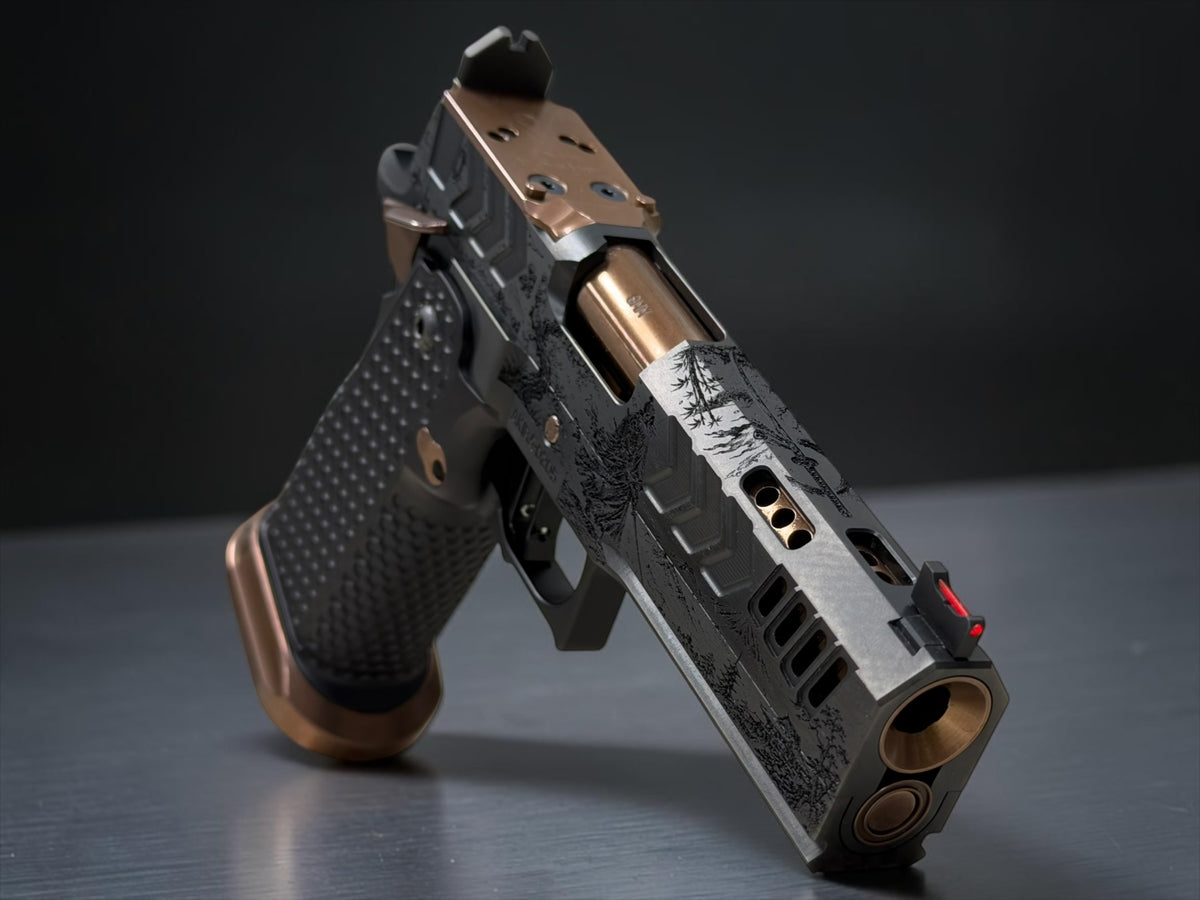 CNC GUNWORKS AKIRA “KATANAKAJI” 1 OF 5 PORTED 4.6”  DLC/ROSE GOLD FINISH 9MM