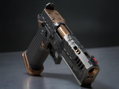 CNC GUNWORKS AKIRA “KATANAKAJI” 1 OF 5 PORTED 4.6”  DLC/ROSE GOLD FINISH 9MM