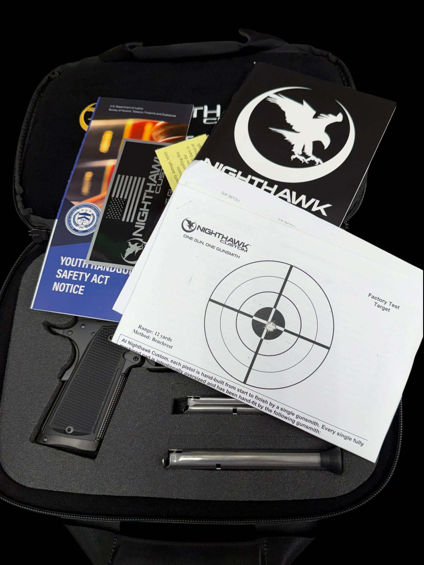 NIGHTHAWK CUSTOM ALPHA HAWK single stack COMMANDER 9MM PORTED OPTIC READY WITH TRIJICON SRO GREEN