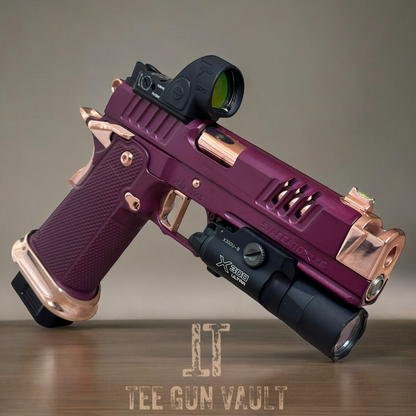 STACCATO CUSTOM XC CHERRY BLACK / ROSE GOLD ALUMINUM GRIPS SRO AND X300