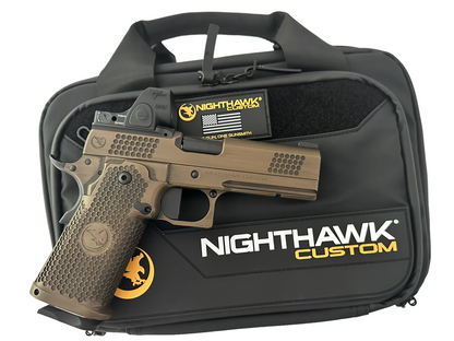 NIGHTHAWK CUSTOM TRS COMMANDER 4.25” TACTICAL READY SERIES IN BATTLE WORN BRONZE WITH TRIJICON SRO 2.5 9MM