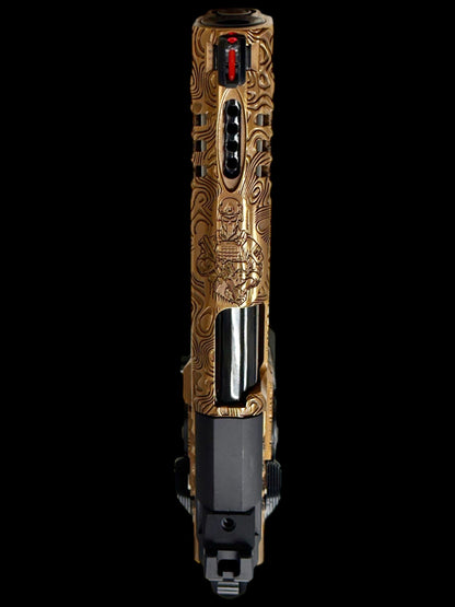 STACCATO CUSTOM P “BLACKOPS” PORTED POLISHED COPPER/BLACK DLC FINISH WITH T7 GRIPS “EDGE” TRIGGER