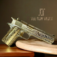 COLT CUSTOM 1911 GOVERNMENT .45 ACP FULLY ENGRAVED 24K PLATED WITH 2 GRIPS