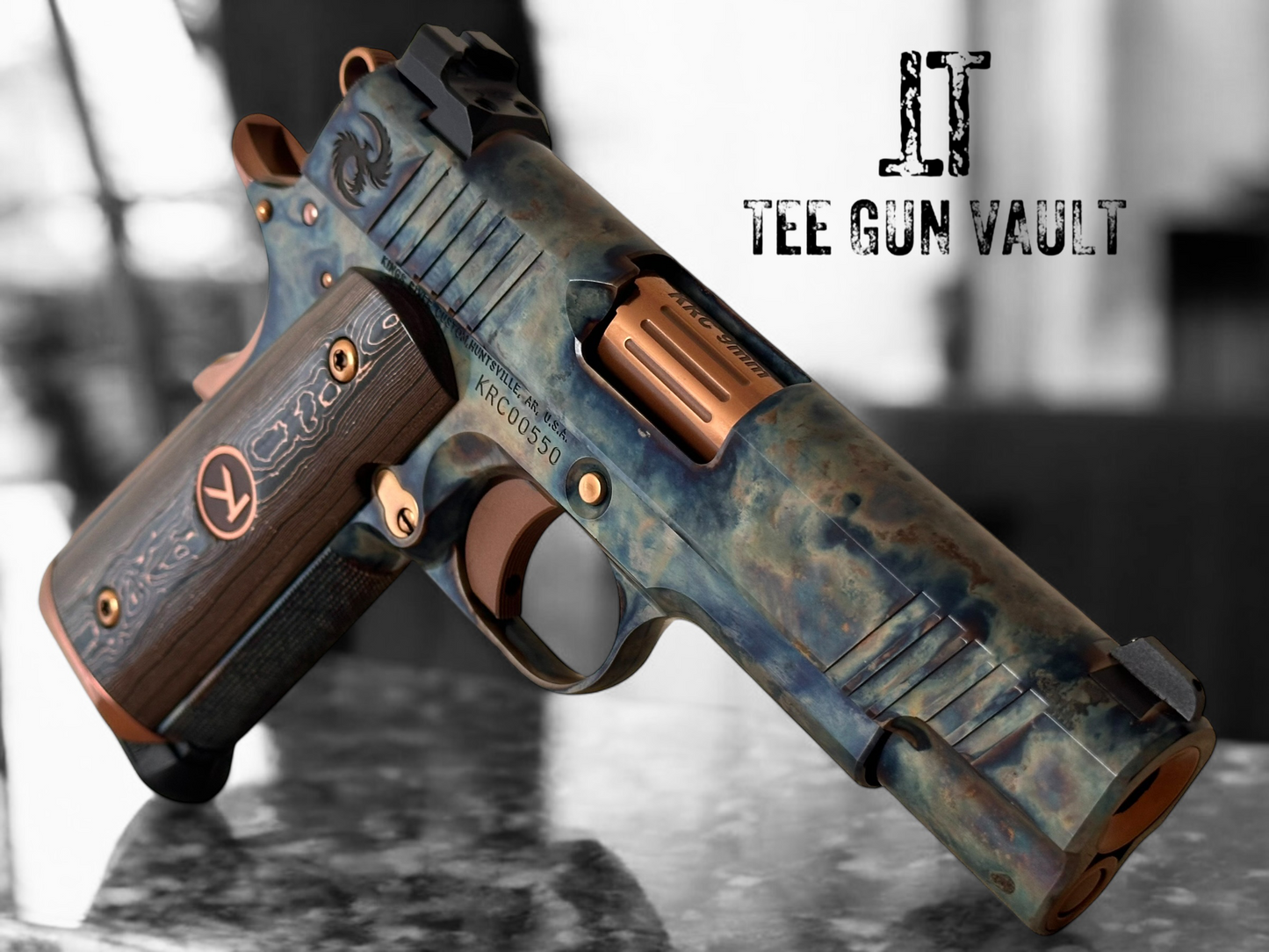 KINGS RIVER CUSTOM FCC 1911 COMMANDER FULL CASE HARDENED 9MM WITH IVORY GRIPS MASTERPIECE