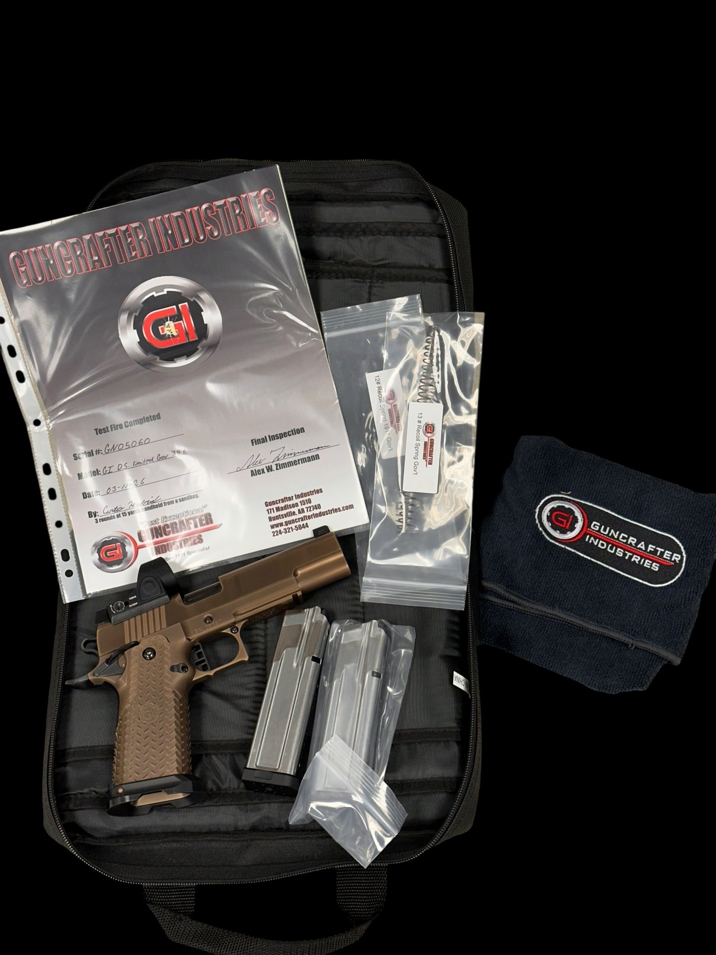 GUNCRAFTER INDUSTRIES GI DS .38 SUPER POLISHED BRONZE PVD FINISH (optic not included)