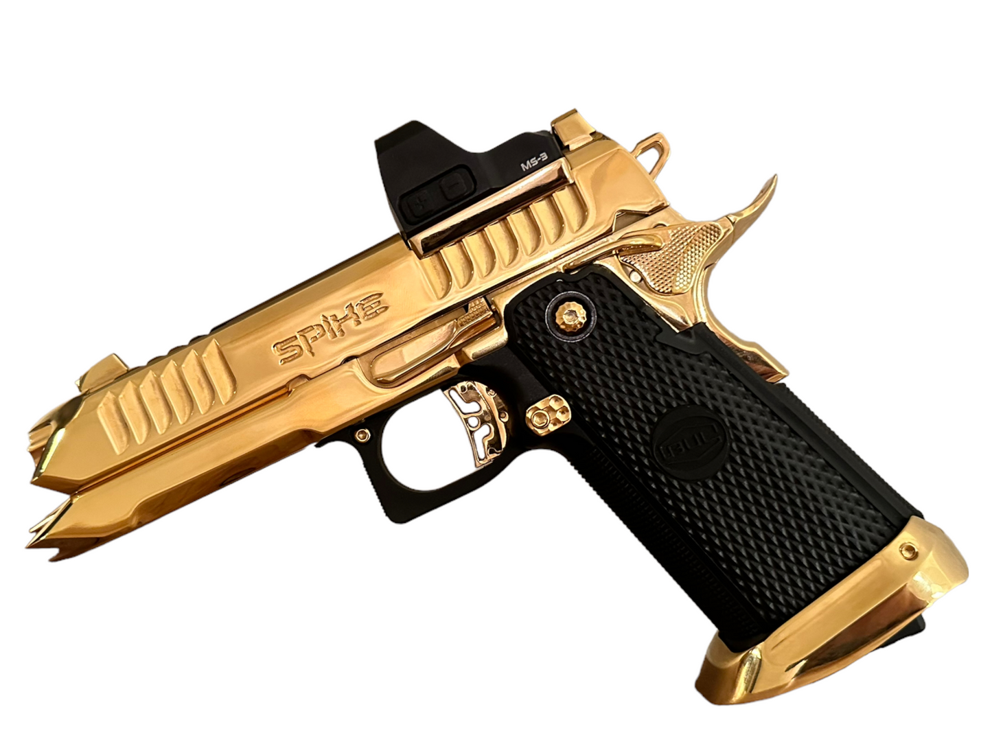 BUL ARMORY SAS II SPIKE CUSTOM 1 OF 1 24K GOLD PLATED HIGH POLISHED 9MM