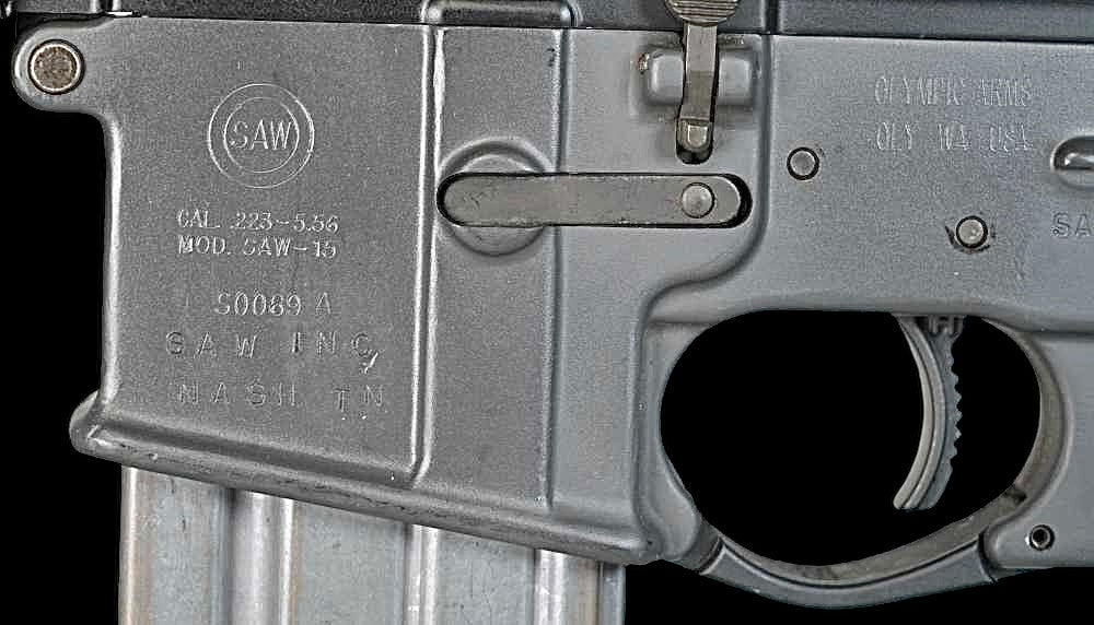 SAW-15 OLYMPIC ARMS COMMANDO 8.5” FULL AUTO TRANSFERABLE MACHINE GUN (NFA ITEM) .223/5.56
