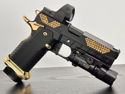 COMBAT PRECISION M5 CUSTOM 2011 PORTED WITH TRIJICON SRO & X300 9MM (Pre owned)