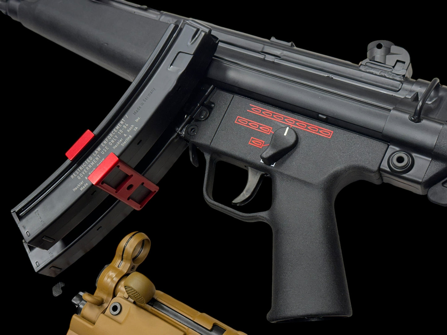 FULLY TRANSFERABLE MP5A3 S&H SEAR WITH ANOTHER MP5K RAL8000 HOST BY BAHNHOF