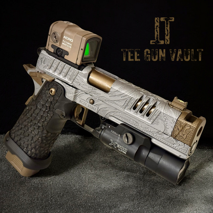 STACCATO CUSTOM XC “TRIBAL DRAGON” ENGRAVED IN GRAY/BRONZE WITH ACRO P2 & X300