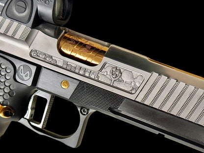 SVI/INFINITY “ANGRY” BABY BIRD CUSTOM 1 OF 1 COMMANDER SIGHT TRACKER 4.25” WITH TRIJICON SRO 9MM
