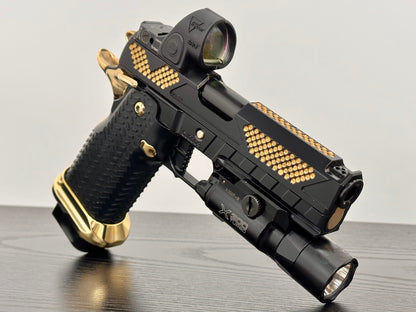 COMBAT PRECISION M5 CUSTOM 2011 PORTED WITH TRIJICON SRO & X300 9MM (Pre owned)