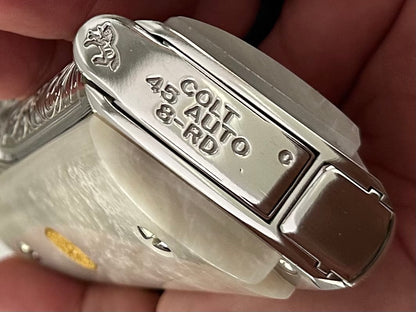 COLT CUSTOM 1911 FULLY ENGRAVED HIGH POLISHED AND NICKEL PLATED .45ACP