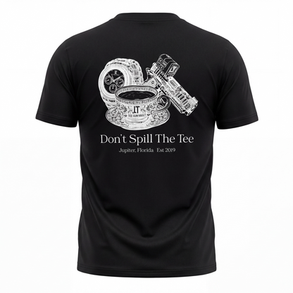 TEE GUN VAULT SOCIETY SHIRT “DON’T SPILL THE TEE” PREMIUM HIGH QUALITY