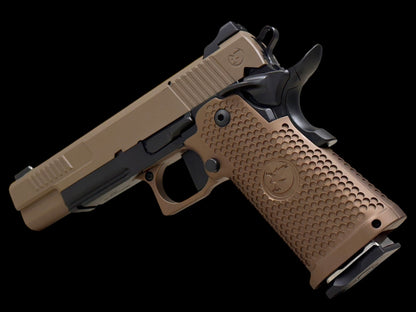 NIGHTHAWK CUSTOM ENVOY GOV 9MM 1911 DOUBLE STACK OPTIC READY WITH SANDHAWK TAN GRIPS