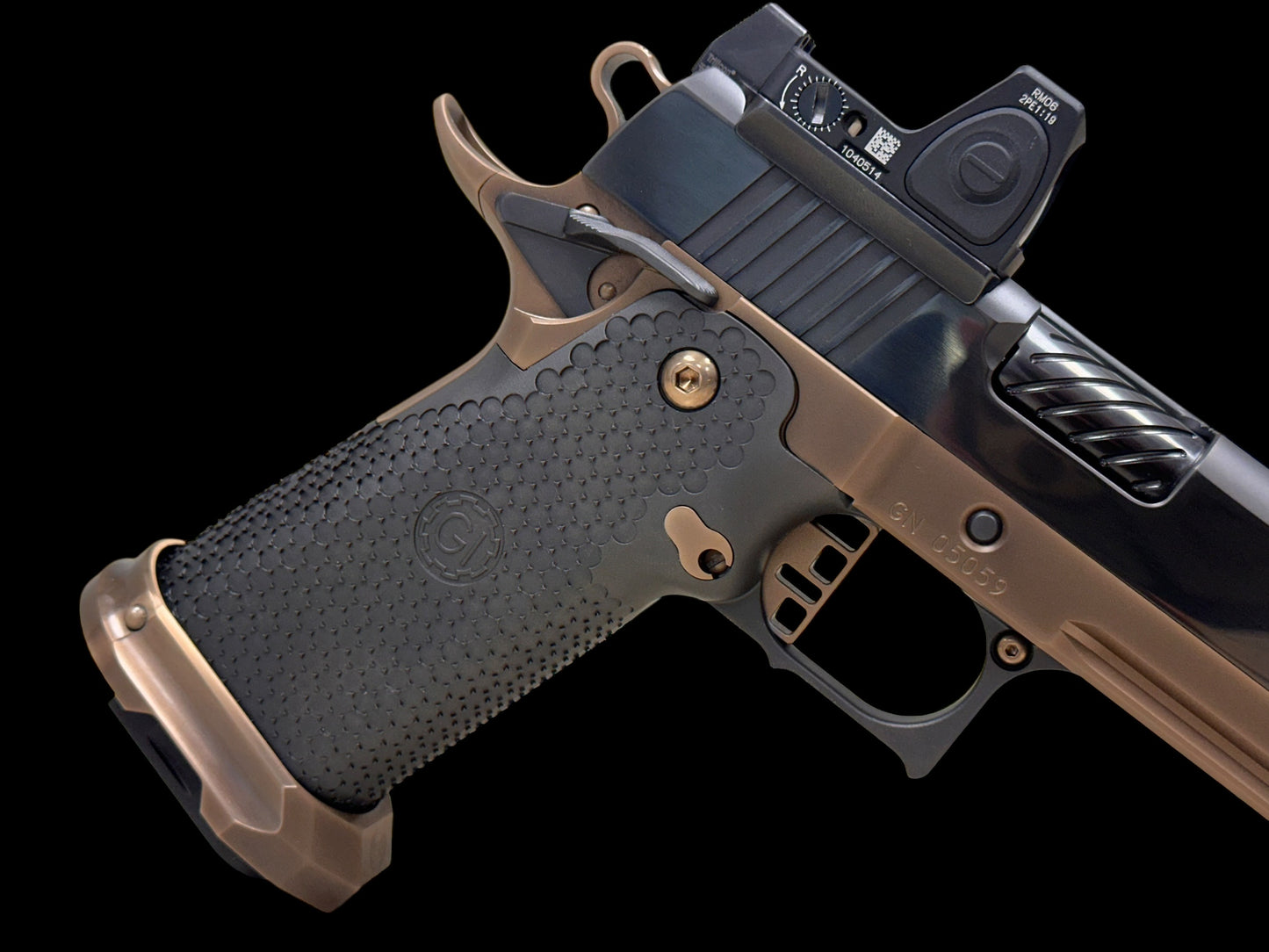GUNCRAFTER INDUSTRIES 9MM PORTED DS GOVERNMENT POLISHED DLC WITH RMR OPTIC.