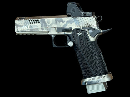 DARK FORGE WRAITH 4.6” PORTED POLISHING NICKEL CAMO FINISH WITH TRIJICON RMR HD