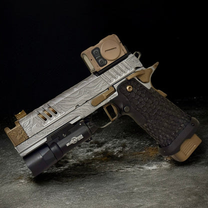 STACCATO CUSTOM XC “TRIBAL DRAGON” ENGRAVED IN GRAY/BRONZE WITH ACRO P2 & X300