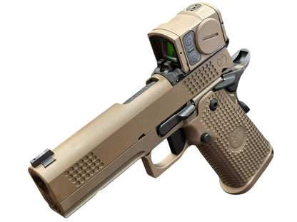 NIGHTHAWK CUSTOM TRS COMMANDER 4.25” SAND HAWK FINISH WITH AIMPOINT ACTO P2 9MM