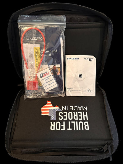 STACCATO CUSTOM CS 3.5” FULLY ENGRAVED SCROLL IN ROYAL BLUE FINISH WITH ACRO P2 OPTIC