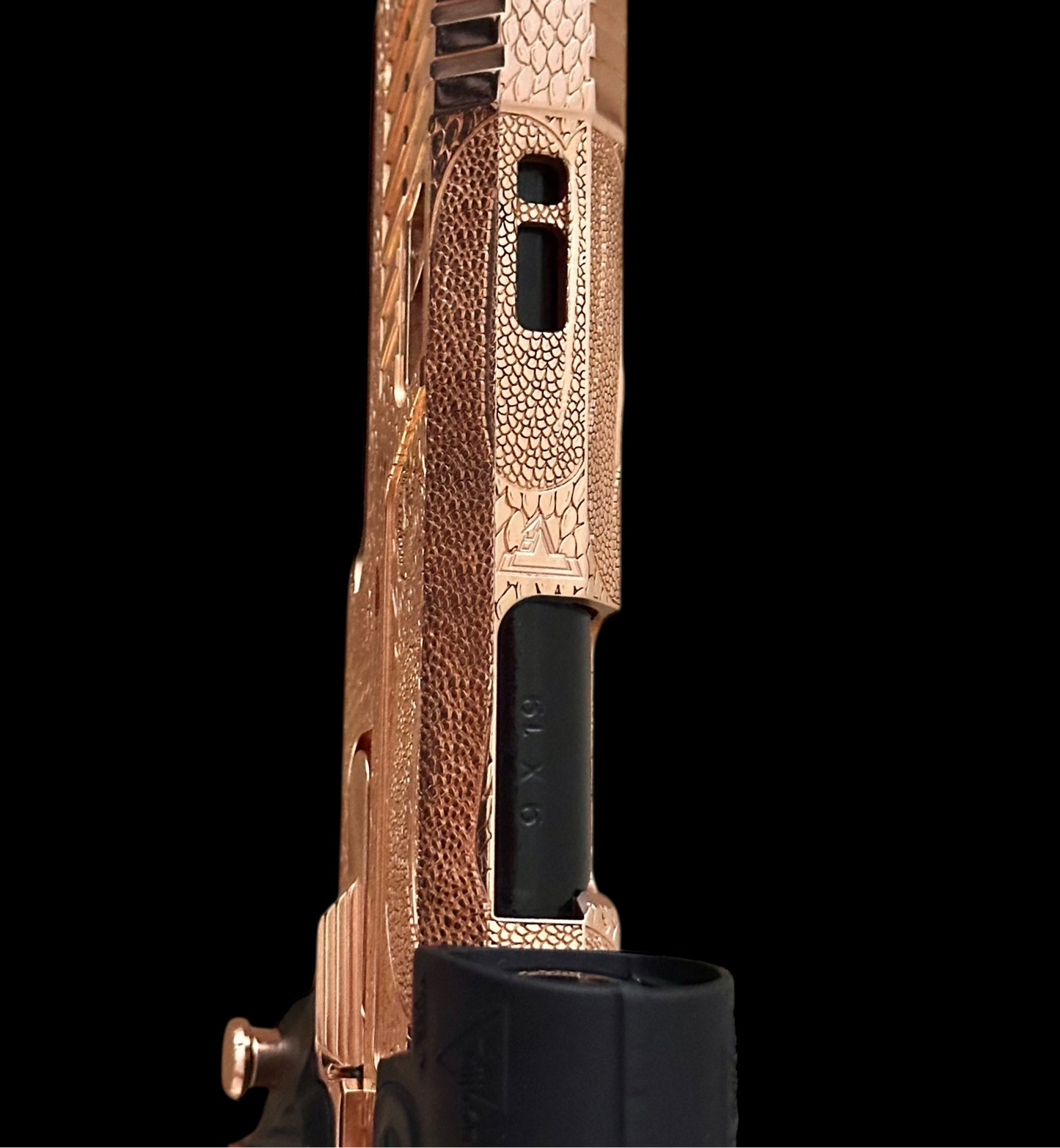 TARAN TACTICAL SAND VIPER “SOLARA” BLACKTIP 18K ROSE GOLD NEW GRIPS 2011 9MM SRO