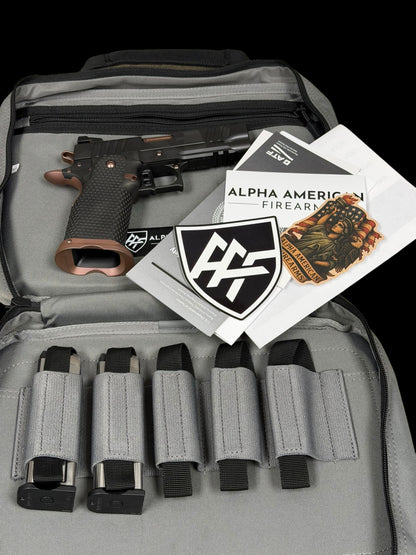 ALPHA AMERICAN AAF-4 PORTED COMMANDER DOUBLE STACK 9MM DLC CAMO/ROSE GOLD