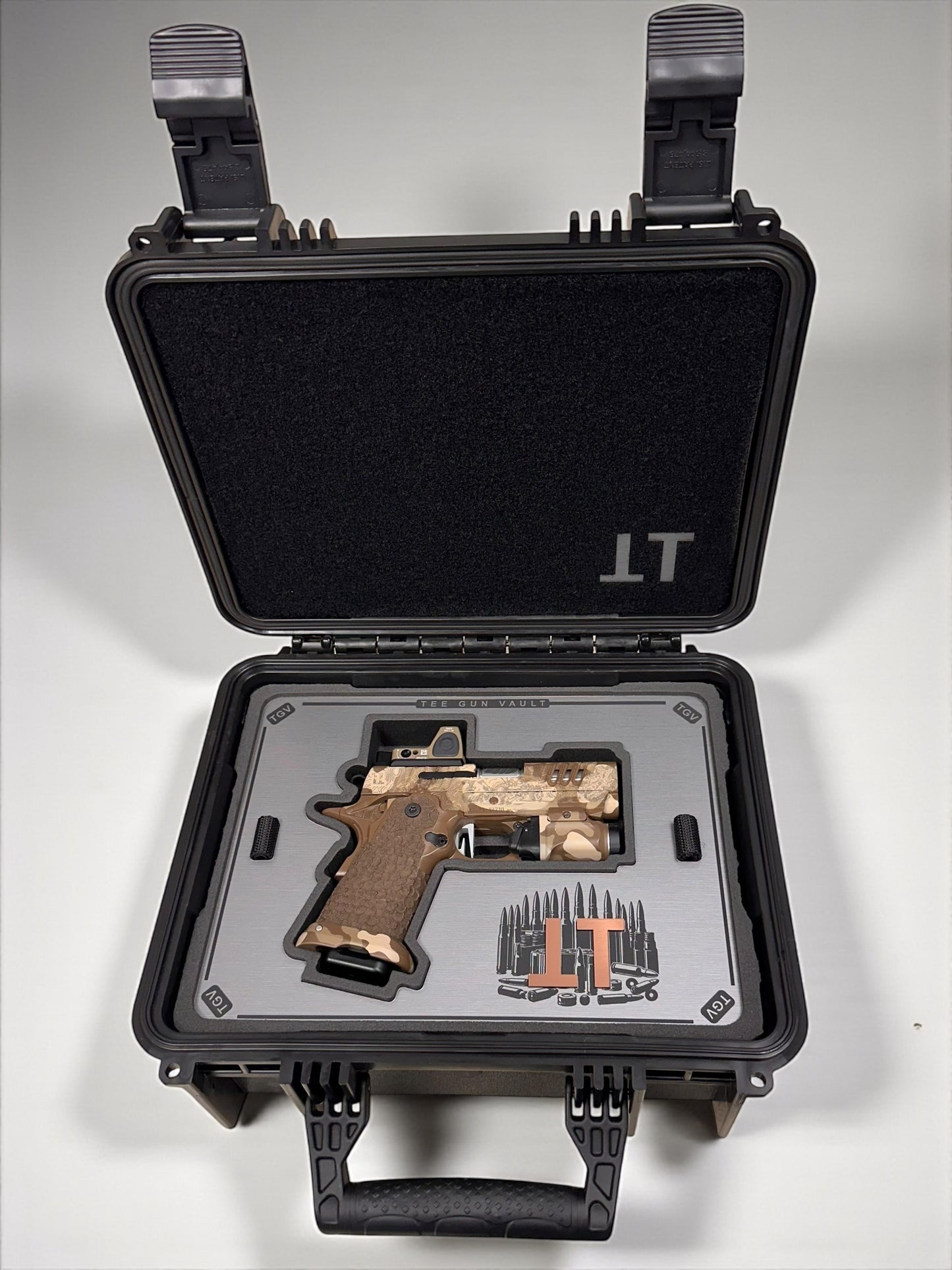 STACCATO CUSTOM CS X SERIES “BLACK OPS” EDITION CHUNK SINGLE PORTED WITH EDGE TRIGGER, RMR AND DRAGON GRIPS