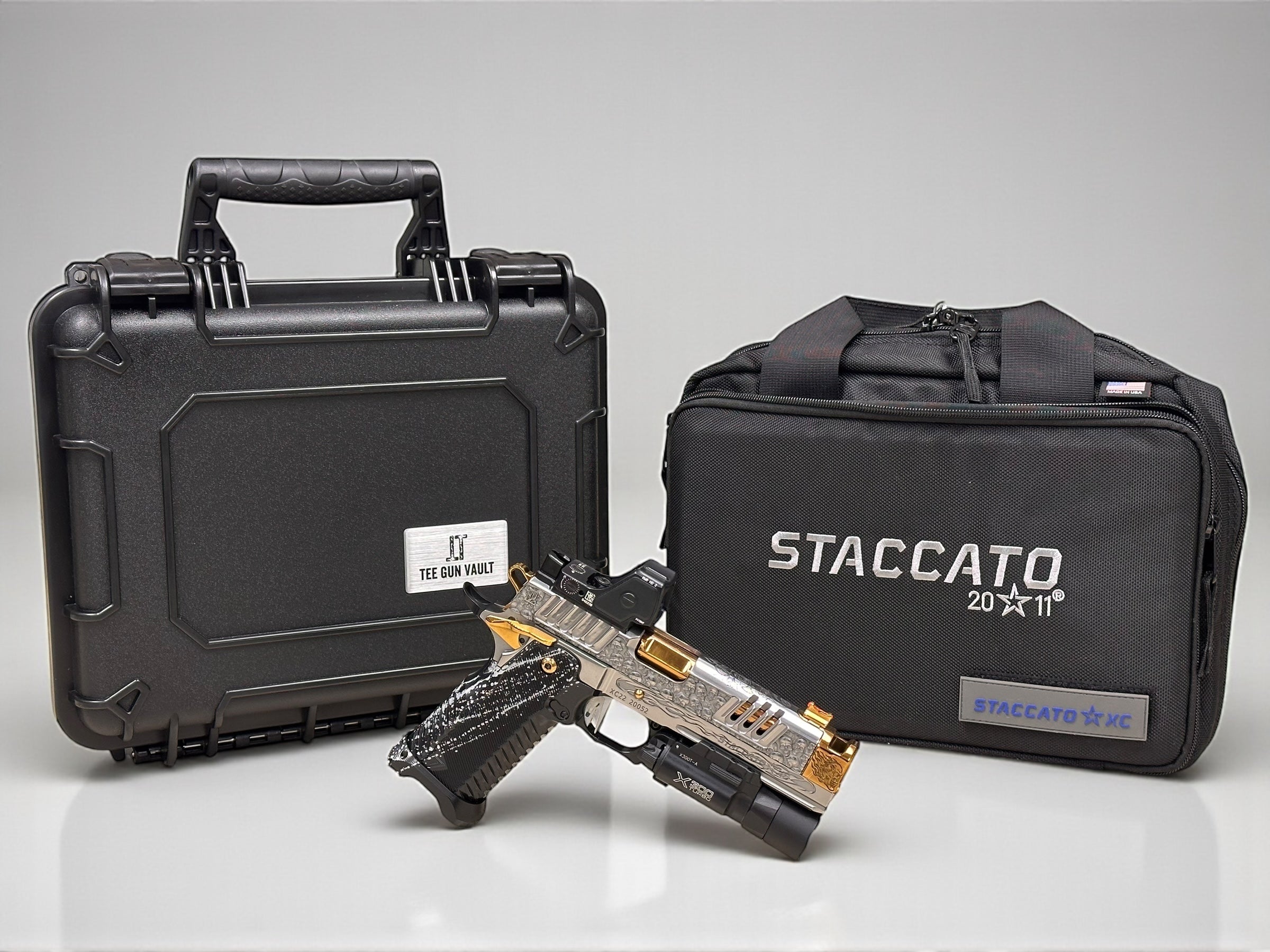 STACCATO CUSTOM XC “VITA FINITA” 3D ENGRAVED IN POLISHED PVD