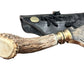 REAL STAG ANTLER BOWIE KNIFE WITH ART SHARP BLADE