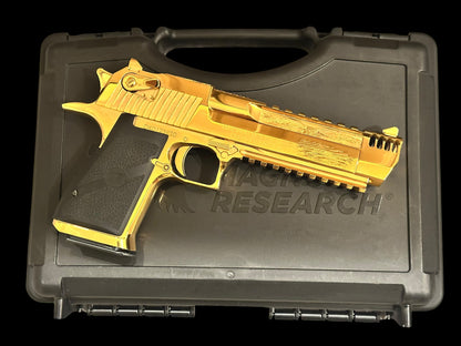MAGNUM RESEARCH CUSTOM DESERT EAGLE POLISHED 24K GOLD PLATED FINISH 50AE