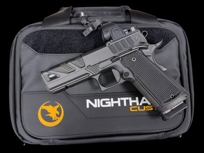 NIGHTHAWK CUSTOM ALPHA HAWK single stack COMMANDER 9MM PORTED OPTIC READY WITH TRIJICON SRO GREEN