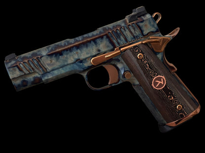 KINGS RIVER CUSTOM FCC 1911 COMMANDER FULL CASE HARDENED 9MM WITH IVORY GRIPS MASTERPIECE