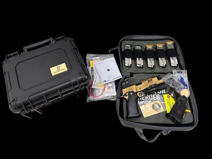 STACCATO CUSTOM XC “LAST SAMURAI” GOLD NITRIDE WITH BLACK DLC ACCENTS ATLAS GRIPS