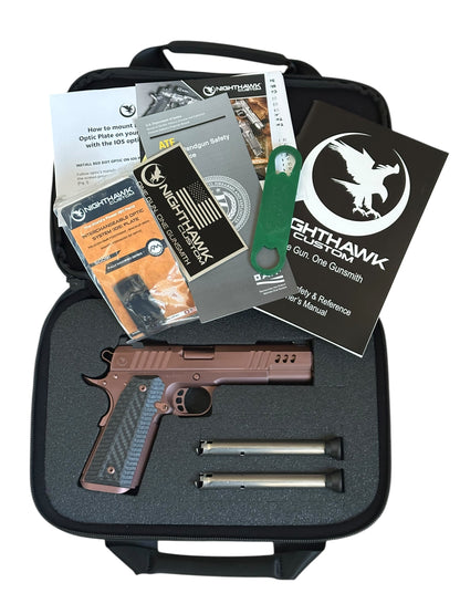 NIGHTHAWK CUSTOM PRESIDENT 1911 5” GOV ROSE GOLD PVD FINISH OPTIC READY 9MM