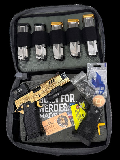 STACCATO CUSTOM XC “LAST SAMURAI” GOLD NITRIDE WITH BLACK DLC ACCENTS ATLAS GRIPS